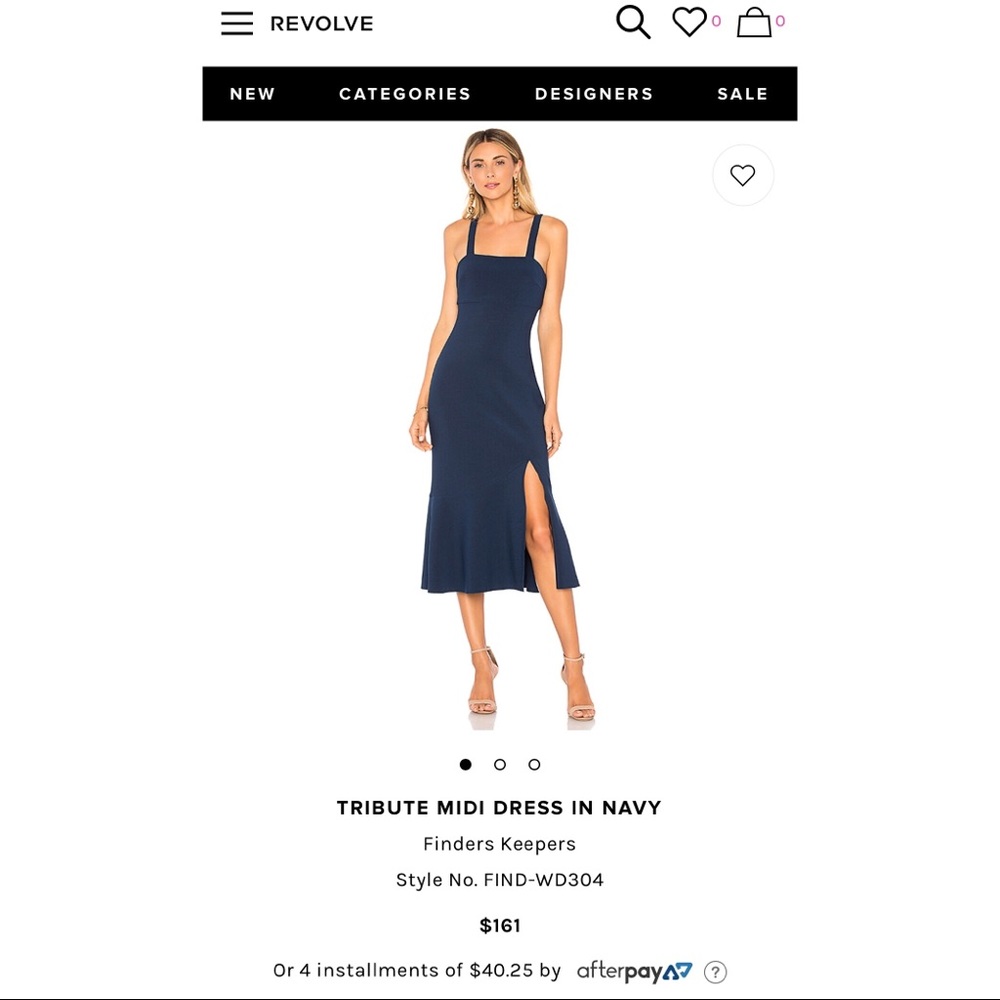 NWTS Tribute Midi Dress in Navy
